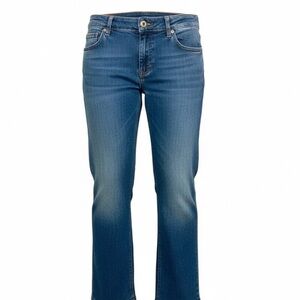 French Cuff NWOT high rise,  wide leg, mid-weight mid wash jeans Size 14